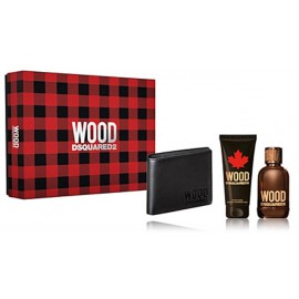 Dsquared2 Wood for Him komplekts vīriešiem (100 ml. EDT + dušas želeja 100 ml. + somiņa)