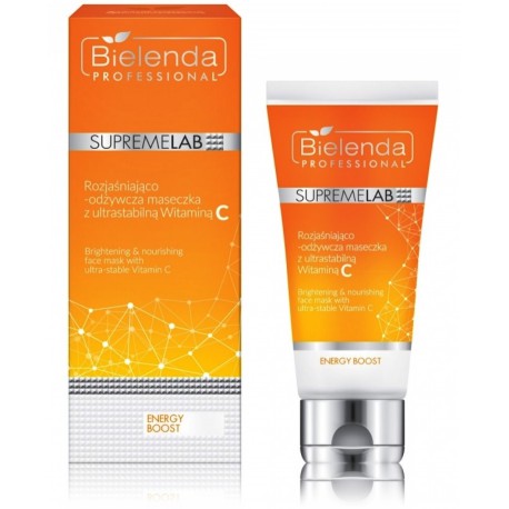 Bielenda Professional Supremelab Brightening & Nourishing Face Mask barojoša sejas maska ​​ar C vitamīnu.