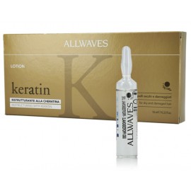 Allwaves Restructuring Keratin Lotion atjaunojošas matu ampulas ar keratīnu12x10 ml.