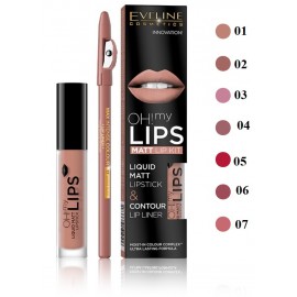 Eveline Oh My Lipstick & Contour Lip набор губной помадa и карандаш