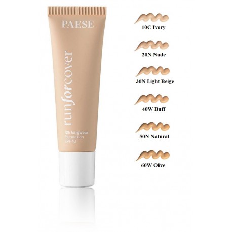 Paese Run For Cover 12H Longwear Foundation SPF10 tonālā bāze 30 ml.