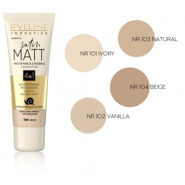 Eveline Satin Matt Foundation matējoša dekoratīvās kosmētikas bāze 30 ml.