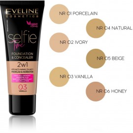 Eveline Selfie Time Foundation & Concealer tonālā bāze 30 ml.