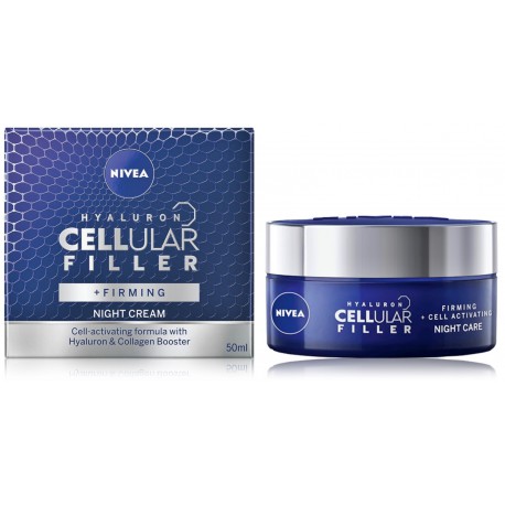 NIVEA Hyaluron Cellular Filler + Firming nakts pretgrumbu sejas krēms