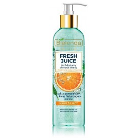 Bielenda FRESH JUICE Moisturizing Micellar Gel mitrinošs micelārais gēls ar citrusaugļu ūdeni un apelsīnu sulu