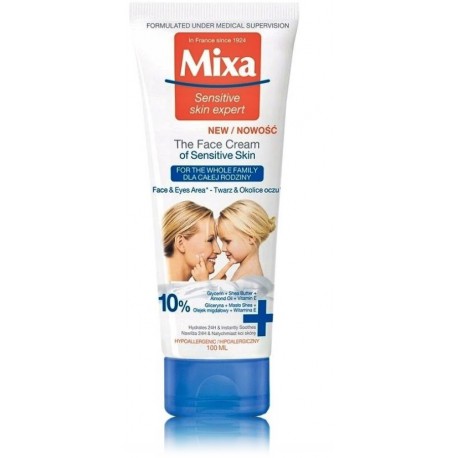 Mixa Sensitive Skin sejas krēms jutīgai ādai