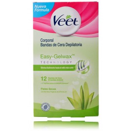 Veet Easy-Gelwax depilācijas vaska sloksnes ar alveju