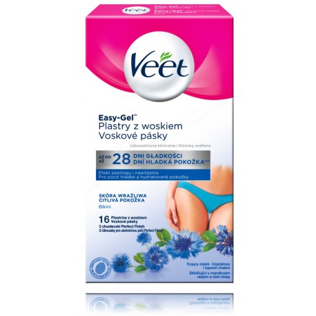 Veet Easy-Gelwax depilācijas vaska sloksnes bikini zonai