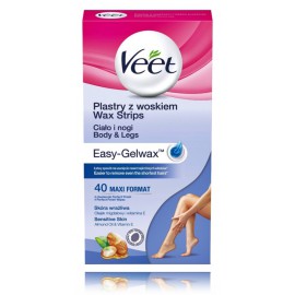 Veet Easy-Gelwax depilācijas vaska sloksnes kājām