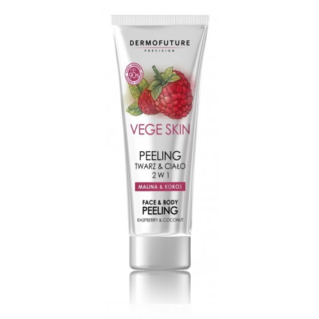 DermoFuture Vege Skin Face & Body Peeling 2in1 Raspberry & Coconut sejas un ķermeņa skrubis