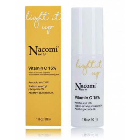 Nacomi Next Level Light Up Vitamin C 15% balinošs sejas serums