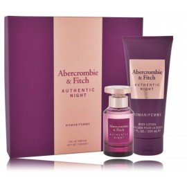 Abercrombie & Fitch Authentic Night Woman komplekts sievietēm (50 ml. EDP + ķermeņa losjons 200 ml.)