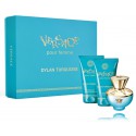 Versace Pour Femme Dylan Turquoise komplekts sievietēm (50ml. EDT + 50ml. dušas želeja + 50ml. ķermeņa losjons)