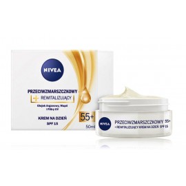 Nivea Anti-Wrinkle + Revitalising Day Cream 55+ jauninamasis veido kremas brandžiai odai