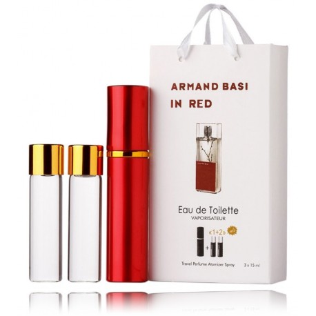 Armand Basi In Red komplekts sievietēm (15 ml. EDT + 2 x 15 ml. papildinājums)