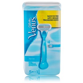 Gillette Venus Close & Clean Razor + 5 Refill Cartridges skuveklis ar 5 uzgaļiem