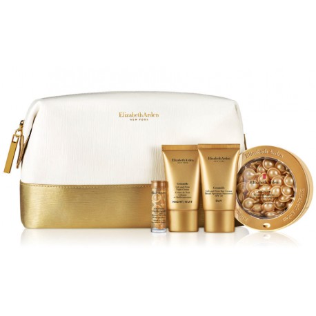 Elizabeth Arden Ceramide komplekts (60 gab. + 7 gab. kapsulas + 15 ml. dienas krēms + 15 ml. nakts krēms + kosmētikas maciņš)