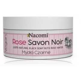 Nacomi Rose Savon Noir dabīgas melnas ķermeņa un sejas ziepes ar rožu ūdeni