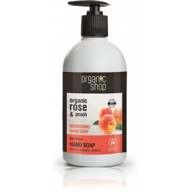 Organic Shop Organic Rose & Peach Nourishing Hand Soap maitinantis rankų muilas