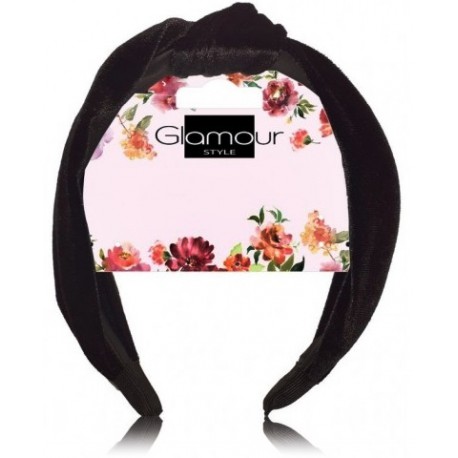 Glamour melna velūra matu lente