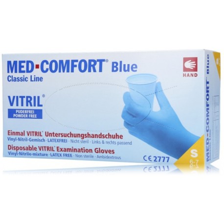 Med-Comfort Classic Line Nitrile-Vinyl Gloves синие винил-нитриловые перчатки