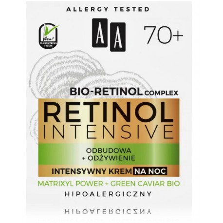 AA Retinol Intensive 70+ Active Cream nakts sejas krēms nobriedušai ādai