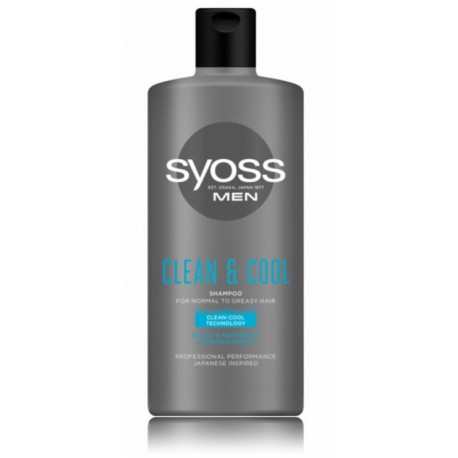 SYOSS Men Clean & Cool Shampoo šampūns vīriešiem normāliem un taukainiem matiem