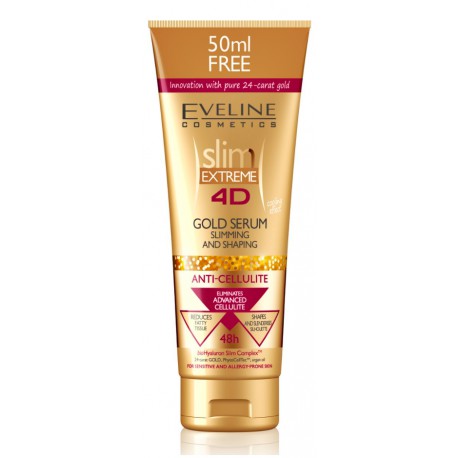 Eveline Slim Extreme 4D Gold Serum novājinošs pretcelulīta serums ar zelta daļiņām