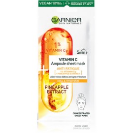 Garnier Skin Naturals Vitamin C Ampoule Sheet Mask balinoša lokšņu sejas maska ​​ar C vitamīnu