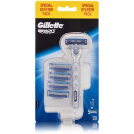 Gillette Mach3 Turbo skuveklis ar 5 maināmiem uzgaļiem