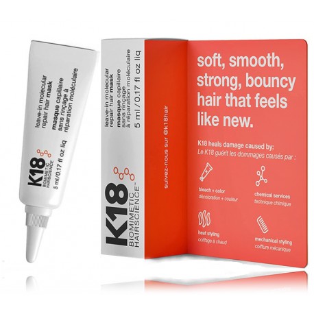 K18 Biomimetic Hairscience Professional Molecular Repair Hair Mask neskalojama atjaunojoša matu maska