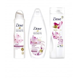 Dove Nourishing Secrets Renewing dušas želeja 250 ml + losjons 250 ml + pretsviedru līdzeklis 150 ml + kosmētiskais līdzeklis