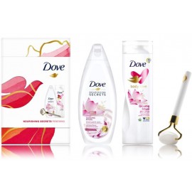 Dove Nourishing Secrets Renewing dāvanu komplekts (dušas želeja 250 ml., ķermeņa losjons 250 ml., sejas masāžas rullītis)
