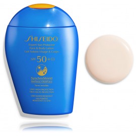 Shiseido Sun Protector SPF50+ SynchroShield aizsarglosjons sejai un ķermenim