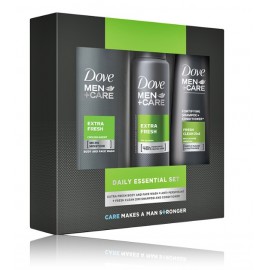 Dove Men+Care Extra Fresh komplekts vīriešiem (250 ml. tīrīšanas līdzeklis + 150 ml. izsmidzināms dezodorants + 250 ml. šampūns)