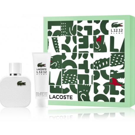 Lacoste Eau de Lacoste L.12.12. Blanc komplekts vīriešiem (50 ml. EDT + 50 ml. dušas želeja)