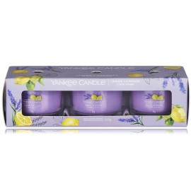 Yankee Candle Lemon Lavender aromātisko sveču komplekts (3 gab. x 37 g)