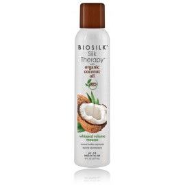 Biosilk Silk Therapy Organic Coconut Oil Whipped Volume Mousse apjomu piešķirošas matu putas ar kokosriekstu eļļu