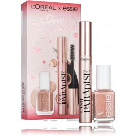 Loreal x Essie Merry Christmas! dekoratīvās kosmētikas komplekts (tuša 6,4 ml + nagu laka 13,5 ml)