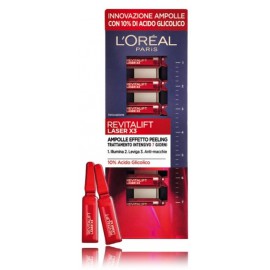 L'oreal Paris Revitalift Laser X3 intensīvu pīlinga efektu nodrošinošas ampulas ar glikolskābi