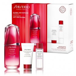 Shiseido Ultimune Global Age Defense sejas komplekts (50 ml. serums + 30 ml. attīrošās putas + 30 ml. losjons)