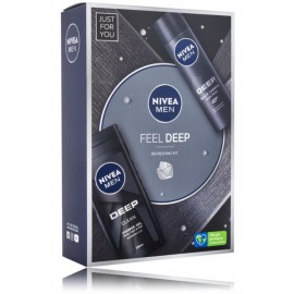 Nivea Men Feel Deep komplekts vīriešiem (250 ml. dušas želeja + 150 ml. izsmidzināms antiperspirants)