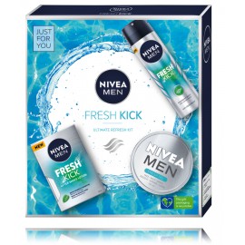 Nivea Men Fresh Kick komplekts vīriešiem (100 ml. losjons pēc skūšanās + 150 ml. želeja + 150 ml. izsmidzināms antiperspirrants)