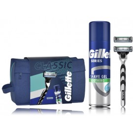 Gillette Classic набор для мужчин (бритва + сменная насадка + гель для бритья 200 мл. + косметичка)