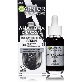 Garnier Pure Active AHA + BHA Charcoal sejas ādas nepilnību mazinošs serums