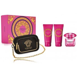 Versace Bright Crystal Absolu komplekts sievietēm (EDP 90 ml + ķermeņa losjons 100 ml + dušas želeja 100 ml + rokassomiņa)