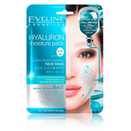Eveline Hyaluron Moisture Pack Face Mask mitrinoša lokšņu sejas maska