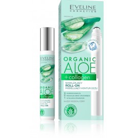 Eveline Organic Aloe + Collagen Moisturizing Roll-on Modeling Eye Contour atjaunojošs acu gēls