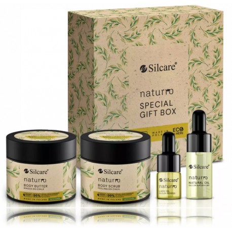 Silcare Naturro Special Gift Box набор (300 мл. масло для тела + 300 мл. скраб + 6 мл. масло для ресниц + 11 мл. масло)