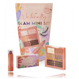 Q-KI Sunkissed Naturally Glam Mini Set набор (палитра теней 8,4 г + губная помада 3,3 г + 1 пара накладных ресниц + 1 г клей)